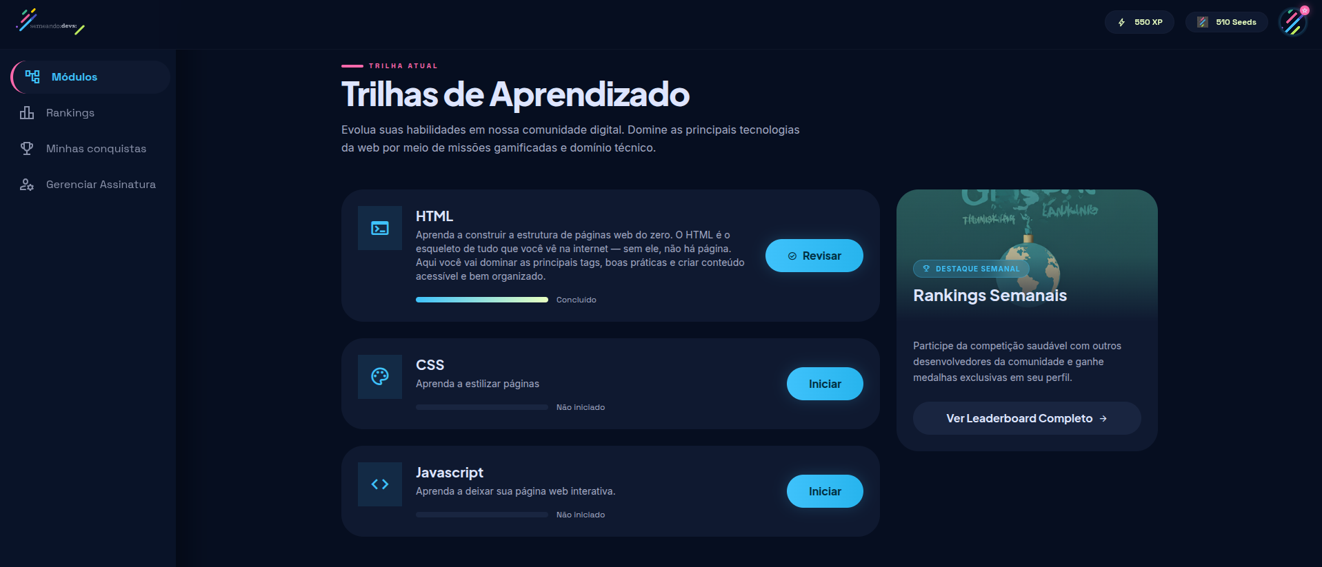 Plataforma Semeando Devs